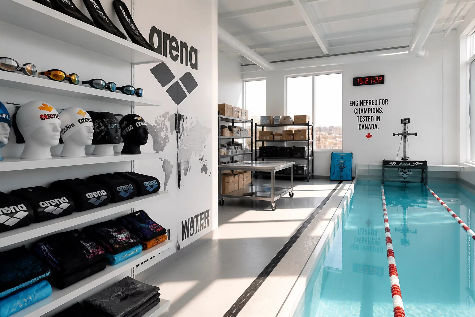 Select Swim professional aquatic testing center and training gear logistics facility